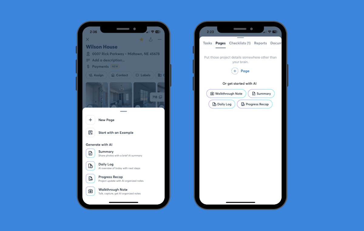 project report tools using AI tools on mobile