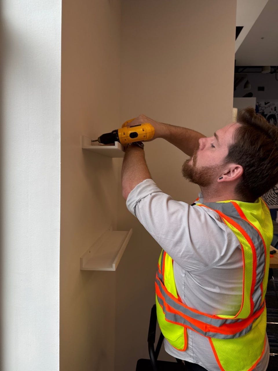 caleb using drill