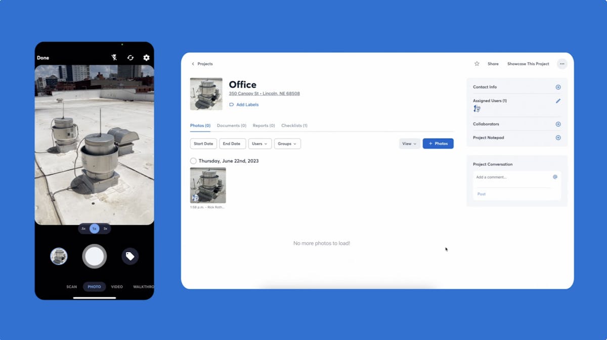 communication between the job site or office