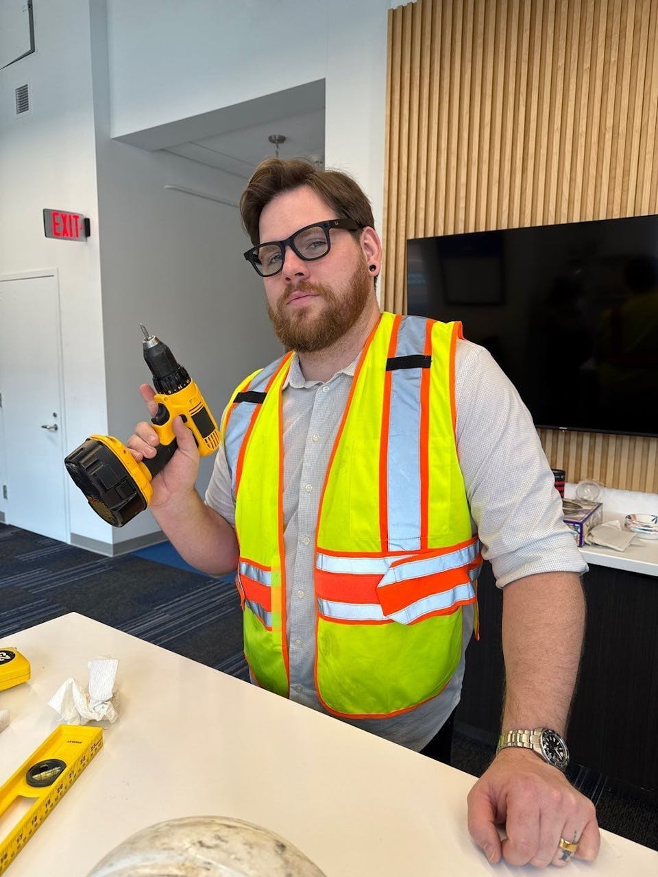 caleb with safety gear