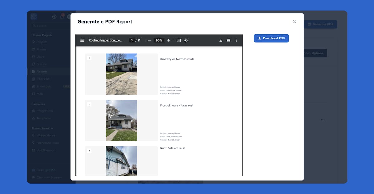 pdf photo report for insurance claims