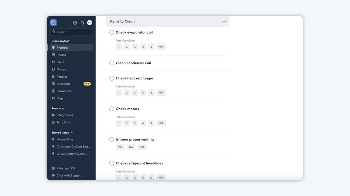 hvac checklist template