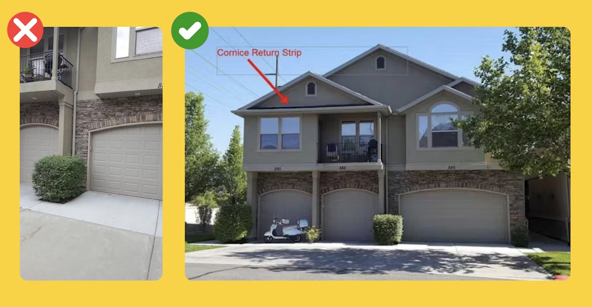 comparison of a good and bad photo for insurance claims