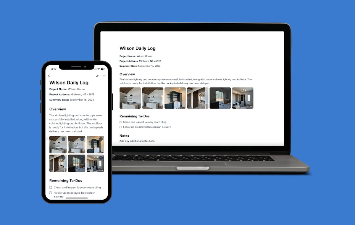report generated using AI walkthrough note