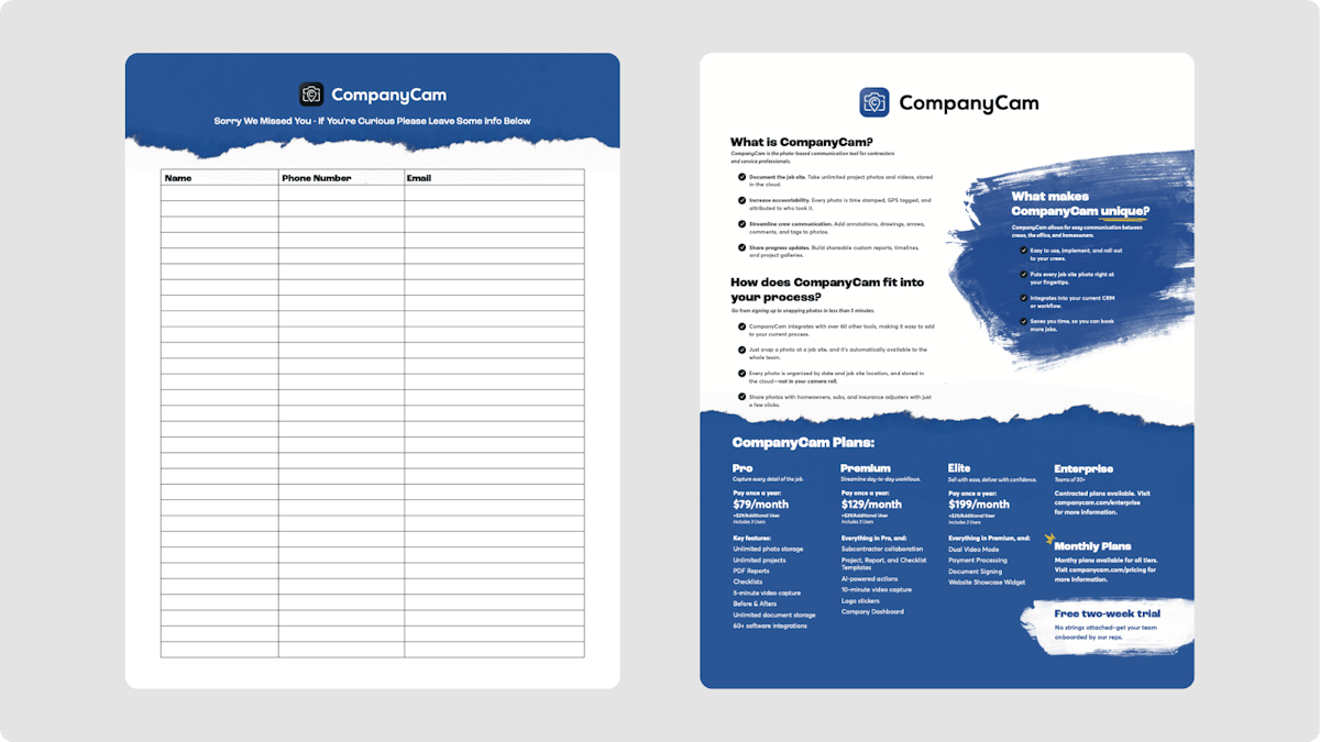 trade show contact signup sheet